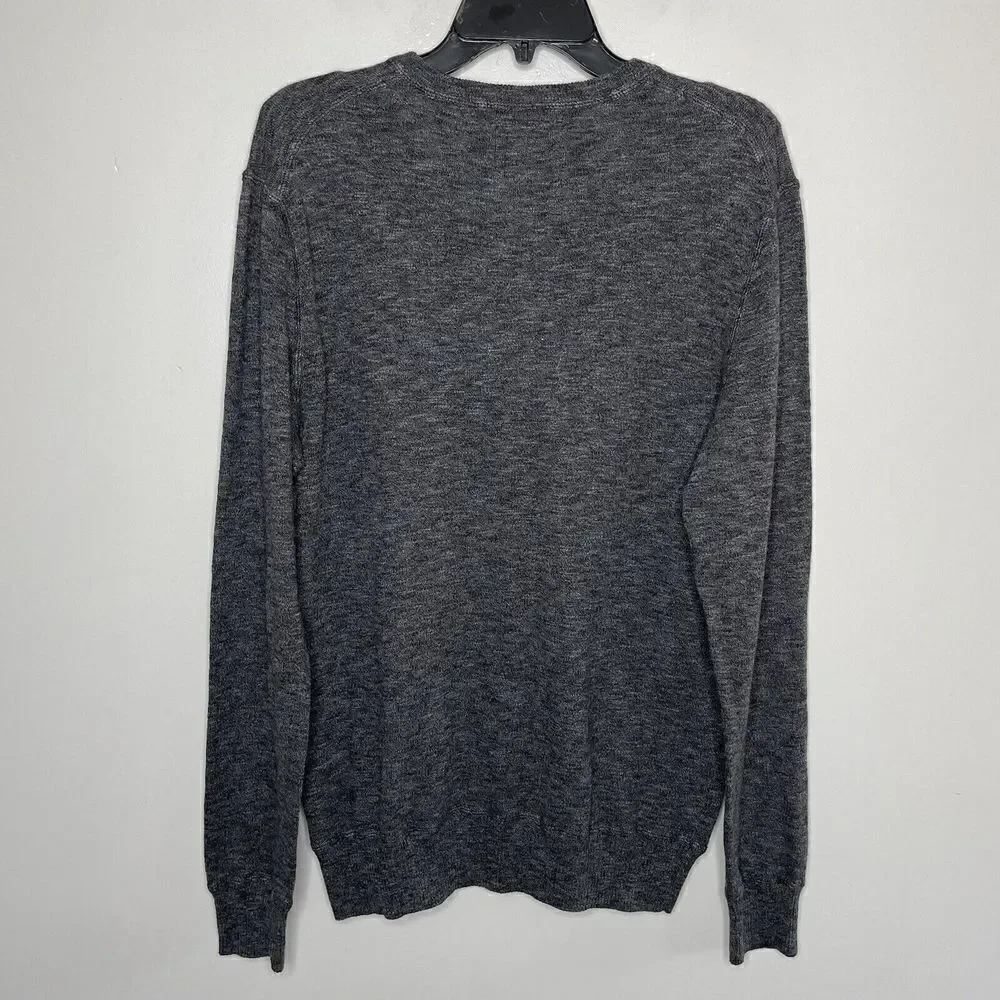 AMERICAN EAGLE Sweater Mens Medium Gray V-Neck Pullover NEW Cotton Athletic Fit
